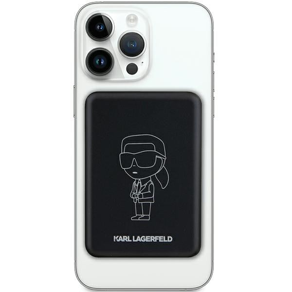 Karl Lagerfeld NFT Outline Ikonik MagSafe 5000mAh induction power bank - black