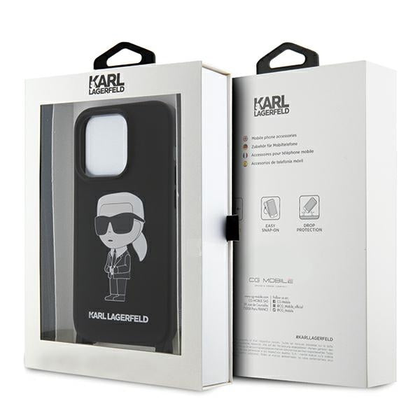 Karl Lagerfeld KLHCP15XSCBSKNK iPhone 15 Pro Max 6.7" hardcase black/black Crossbody Silicone Ikonik