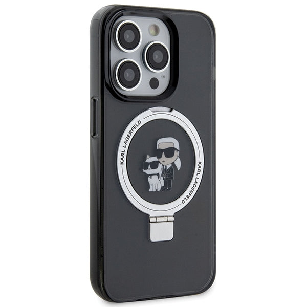 Karl Lagerfeld KLHMP13LHMRSKCK iPhone 13 Pro 6.1" black/black hardcase Ring Stand Karl&amp;Choupette MagSafe