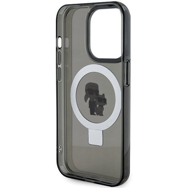 Karl Lagerfeld KLHMP13LHMRSKCK iPhone 13 Pro 6.1" black/black hardcase Ring Stand Karl&amp;Choupette MagSafe