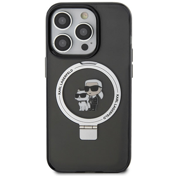 Karl Lagerfeld KLHMP15LHMRSKCK iPhone 15 Pro 6.1" black/black hardcase Ring Stand Karl&Choupette MagSafe