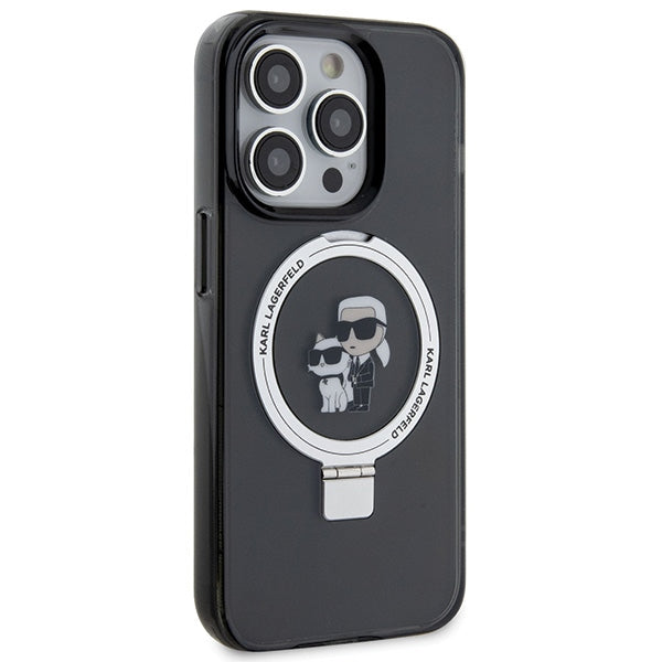 Karl Lagerfeld KLHMP15LHMRSKCK iPhone 15 Pro 6.1" black/black hardcase Ring Stand Karl&Choupette MagSafe