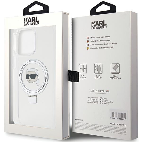 Karl Lagerfeld KLHMP15LHMRSKHH iPhone 15 Pro 6.1" white/white hardcase Ring Stand Karl Head MagSafe