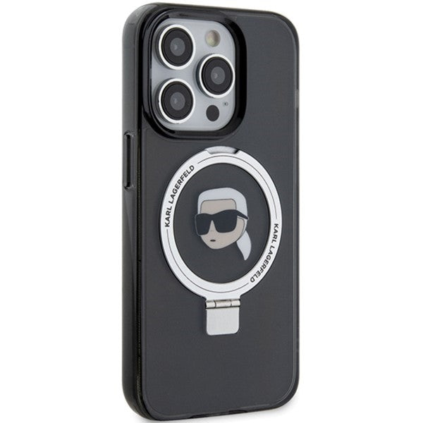 Karl Lagerfeld KLHMP15LHMRSKHK iPhone 15 Pro 6.1" black/black hardcase Ring Stand Karl Head MagSafe