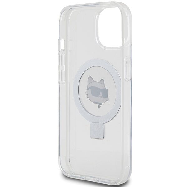 Karl Lagerfeld KLHMP15SHMRSCHH iPhone 15 6.1" white/white hardcase Ring Stand Choupette Head MagSafe
