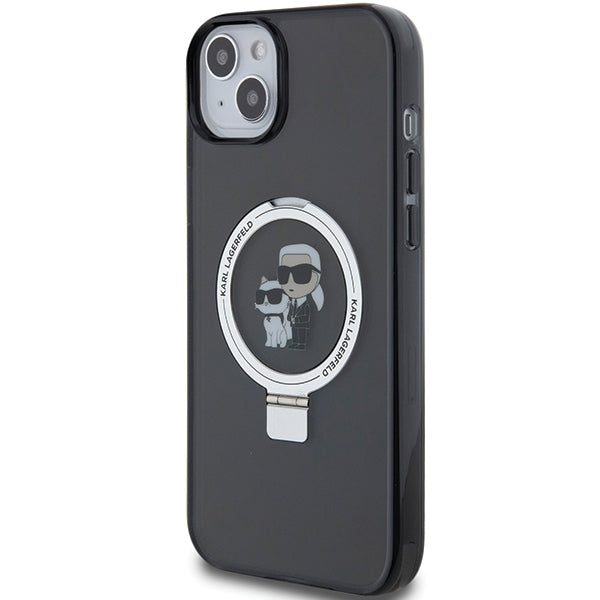 Karl Lagerfeld KLHMP15SHMRSKCK iPhone 15 6.1" black/black hardcase Ring Stand Karl&amp;Choupette MagSafe