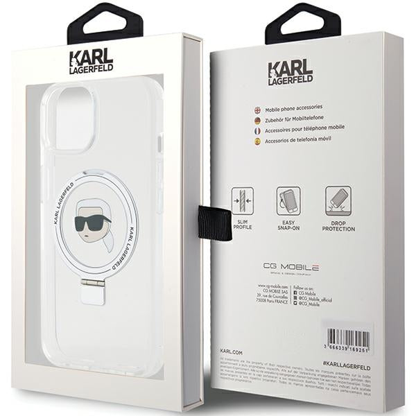 Karl Lagerfeld KLHMP15SHMRSKHH iPhone 15 6.1" white/white hardcase Ring Stand Karl Head MagSafe