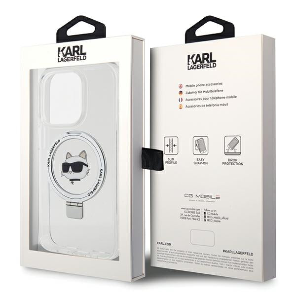 Karl Lagerfeld KLHMP15XHMRSCHH iPhone 15 Pro Max 6.7" white/white hardcase Ring Stand Choupette Head MagSafe