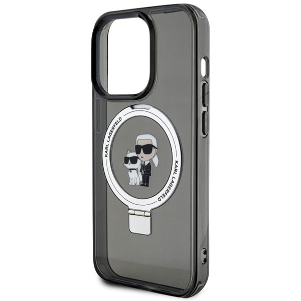Karl Lagerfeld KLHMP15XHMRSKCK iPhone 15 Pro Max 6.7" black/black hardcase Ring Stand Karl&amp;Choupette MagSafe