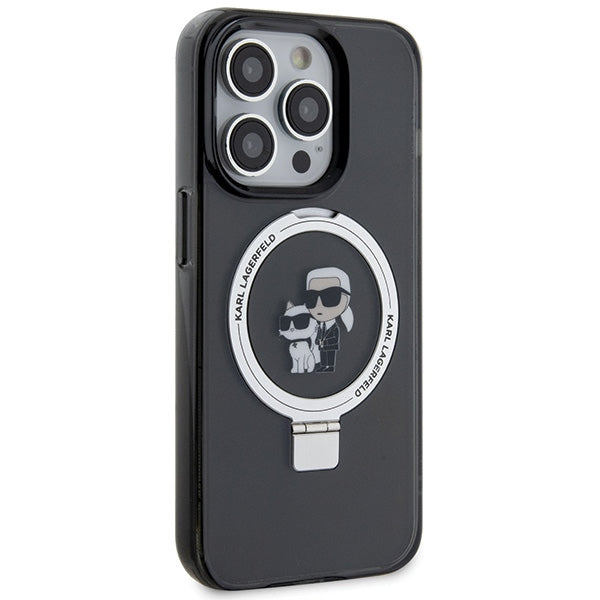 Karl Lagerfeld KLHMP15XHMRSKCK iPhone 15 Pro Max 6.7" black/black hardcase Ring Stand Karl&amp;Choupette MagSafe