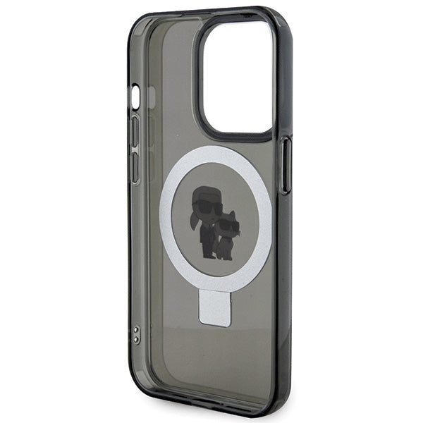 Karl Lagerfeld KLHMP15XHMRSKCK iPhone 15 Pro Max 6.7" black/black hardcase Ring Stand Karl&amp;Choupette MagSafe
