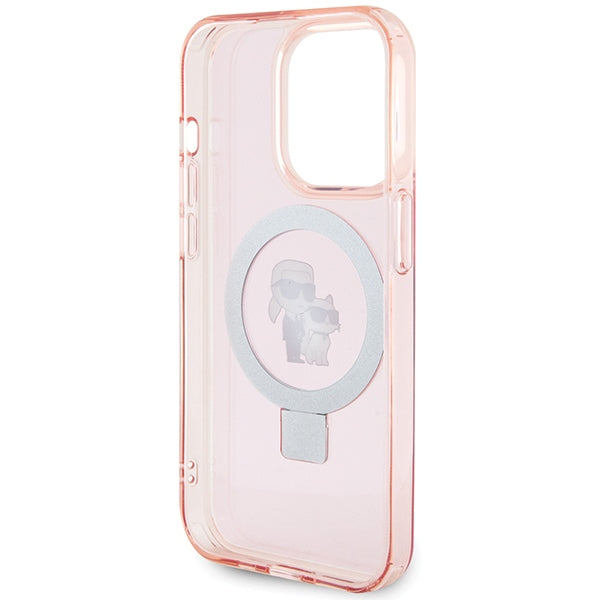 Karl Lagerfeld KLHMP15XHMRSKCP iPhone 15 Pro Max 6.7" pink/pink hardcase Ring Stand Karl&amp;Choupette MagSafe