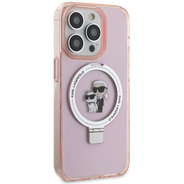 Karl Lagerfeld KLHMP15XHMRSKCP iPhone 15 Pro Max 6.7" pink/pink hardcase Ring Stand Karl&amp;Choupette MagSafe