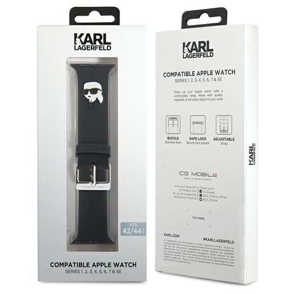 Karl Lagerfeld 3D Rubber Karl Head strap for Apple Watch 42/44/45/49mm - black