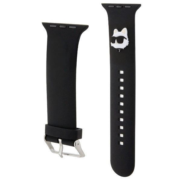Karl Lagerfeld 3D Rubber Choupette Heads Strap for Apple Watch 38/40/41mm - Black
