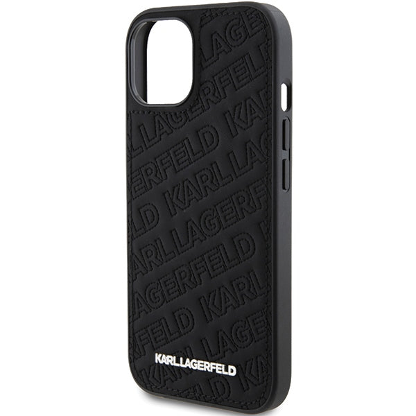 Karl Lagerfeld Quilted K Pattern case for iPhone 15 Plus / 14 Plus - black