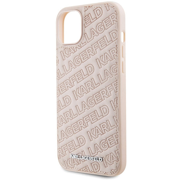 Karl Lagerfeld Quilted K Pattern case for iPhone 15 Plus / 14 Plus - pink