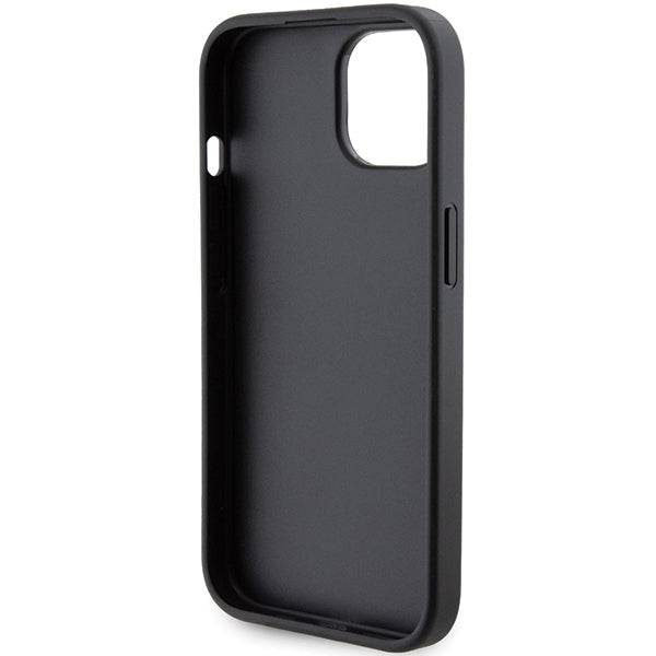 Karl Lagerfeld Gripstand Saffiano Choupette Pins case for iPhone 15 - black
