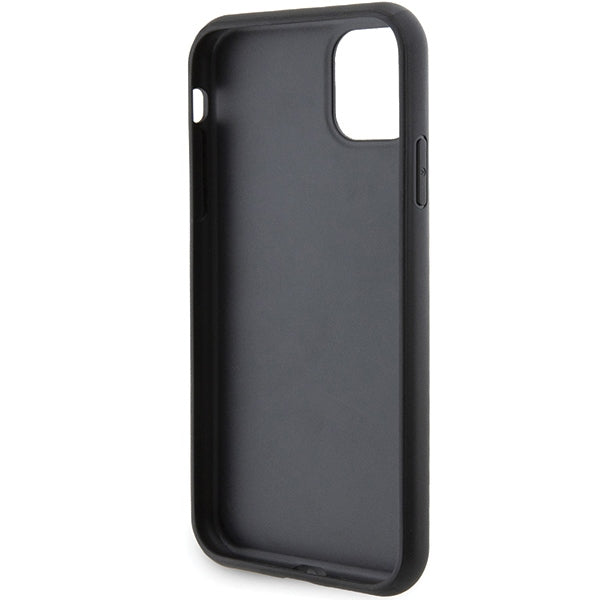 Karl Lagerfeld Gripstand Saffiano Karl&amp;Choupette Pins case for iPhone 11 / Xr - black