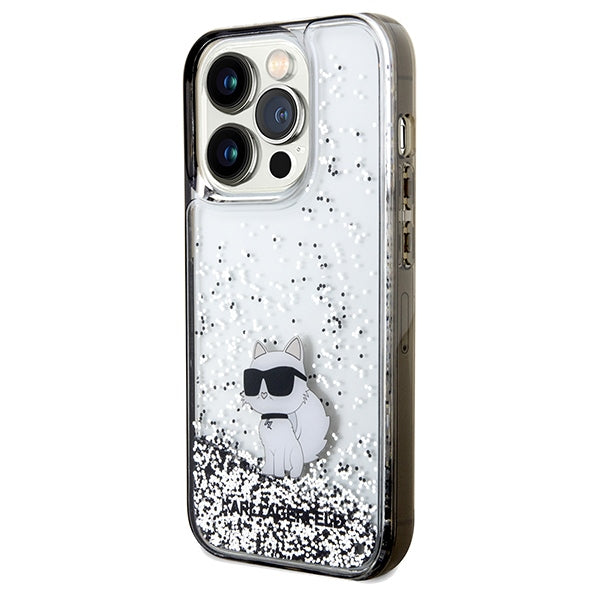 Karl Lagerfeld Liquid Glitter Choupette case for iPhone 14 Pro Max - transparent