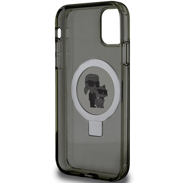 Karl Lagerfeld Ring Stand Karl&Choupette MagSafe case for iPhone 11 / Xr - black