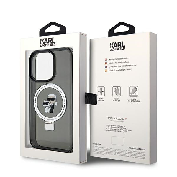 Karl Lagerfeld Ring Stand Karl&Choupette MagSafe case for iPhone 13 Pro Max - black