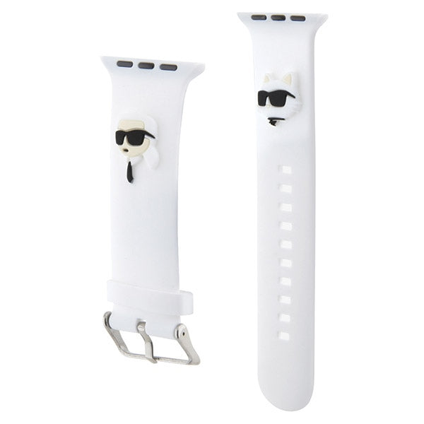 Karl Lagerfeld 3D Rubber Karl&Choupette Heads strap for Apple Watch 38/40/41mm - white