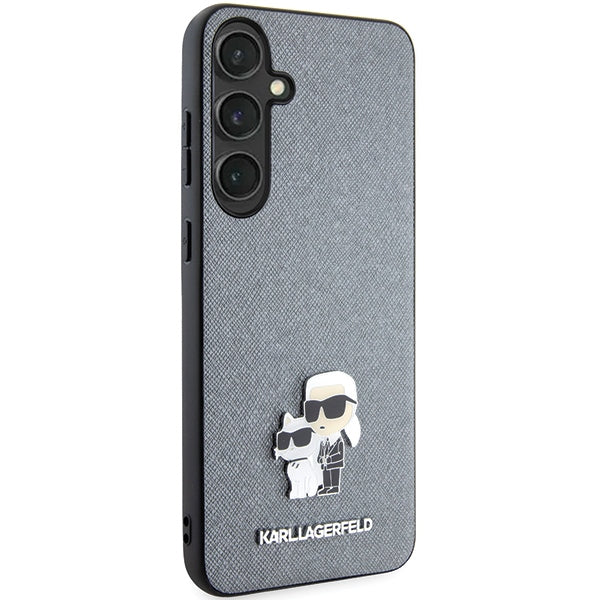 Karl Lagerfeld KLHCS24MPSAKCMPG S24+ S926 hardcase gray/gray Saffiano Karl &amp; Choupette Metal Pin