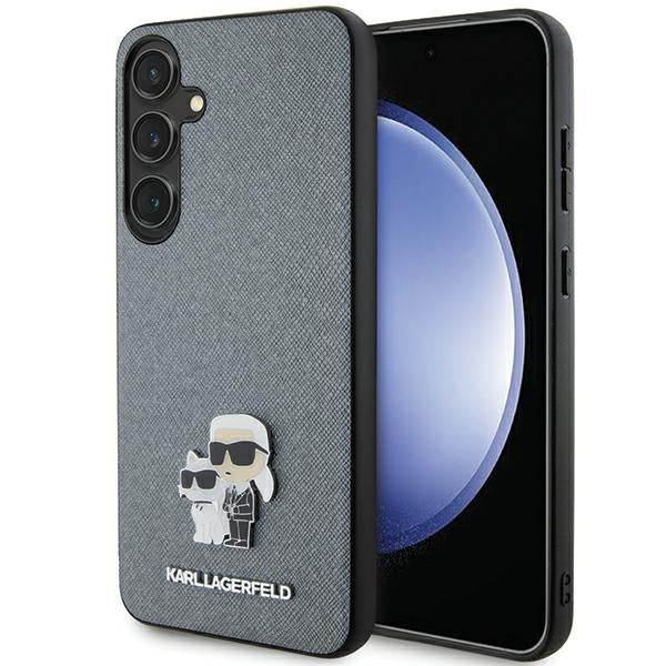Karl Lagerfeld KLHCS24MPSAKCMPG S24+ S926 hardcase gray/gray Saffiano Karl &amp; Choupette Metal Pin