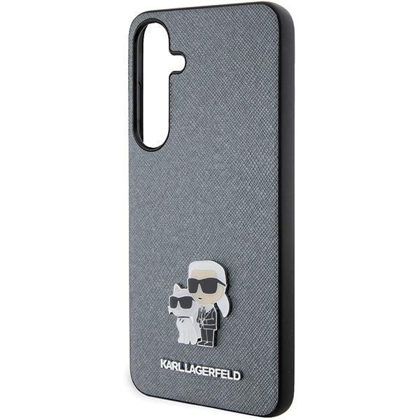 Karl Lagerfeld KLHCS24MPSAKCMPG S24+ S926 hardcase gray/gray Saffiano Karl &amp; Choupette Metal Pin
