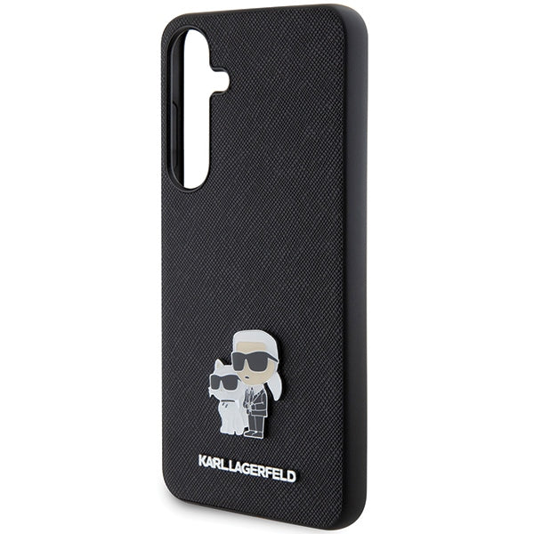 Karl Lagerfeld KLHCS24SPSAKCMPK S24 S921 hardcase black/black Saffiano Karl &amp; Choupette Metal Pin