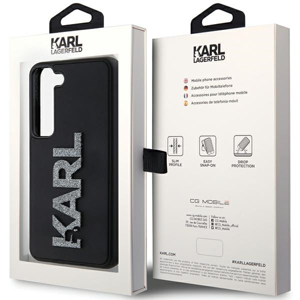 Karl Lagerfeld 3D Rubber Glitter Logo case for Samsung Galaxy S23 - black