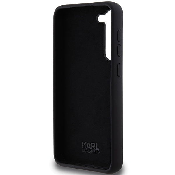 Karl Lagerfeld Silicone Choupette Metal Pin case for Samsung Galaxy S23+ - black