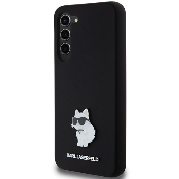 Karl Lagerfeld Silicone Choupette Metal Pin case for Samsung Galaxy S23+ - black