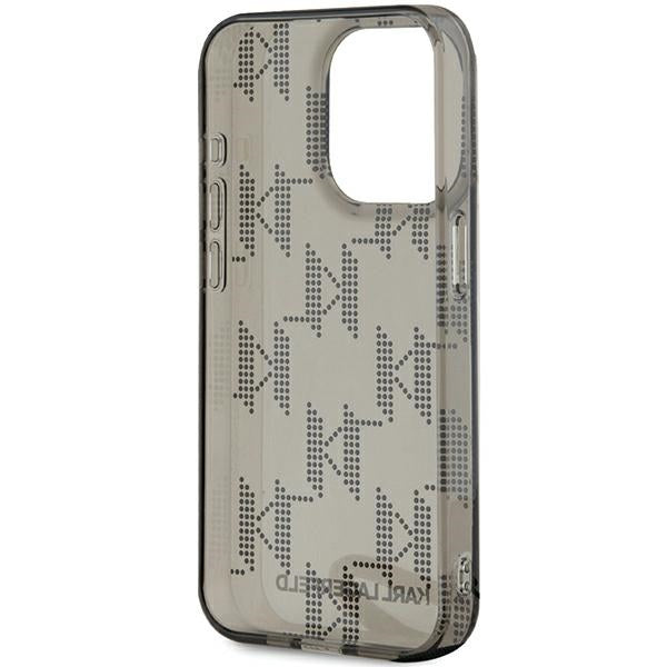 Karl Lagerfeld IML Mono KL Pattern &amp; Cord case for iPhone 15 Pro - black