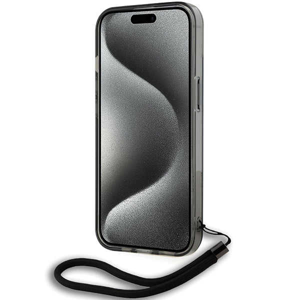 Karl Lagerfeld IML Mono KL Pattern &amp; Cord case for iPhone 15 / 14 / 13 - black