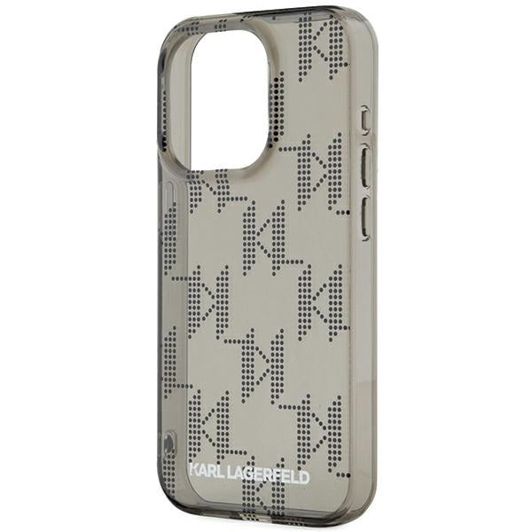 Karl Lagerfeld IML Mono KL Pattern &amp; Cord case for iPhone 15 Pro Max - black
