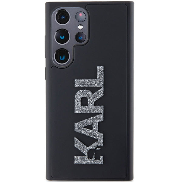 Karl Lagerfeld 3D Rubber Glitter Logo case for Samsung Galaxy S24 Ultra - black