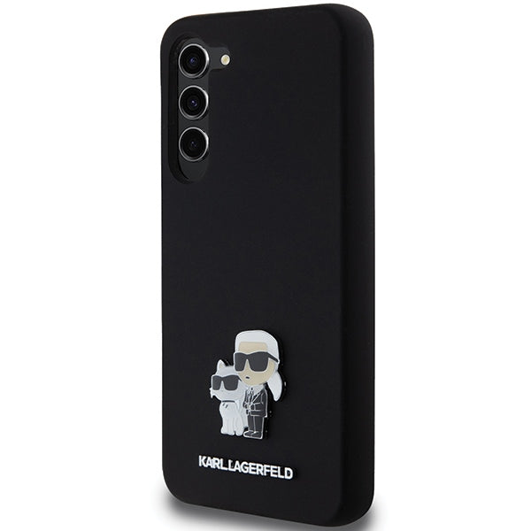 Karl Lagerfeld Silicone Karl&amp;Choupette Metal Pin case for Samsung Galaxy S24+ - black