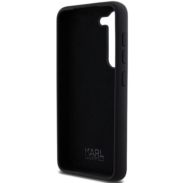 Karl Lagerfeld Silicone Karl&amp;Choupette Metal Pin case for Samsung Galaxy S24 - black