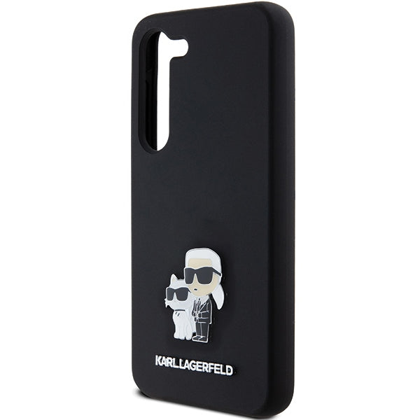 Karl Lagerfeld Silicone Karl&amp;Choupette Metal Pin case for Samsung Galaxy S24 - black
