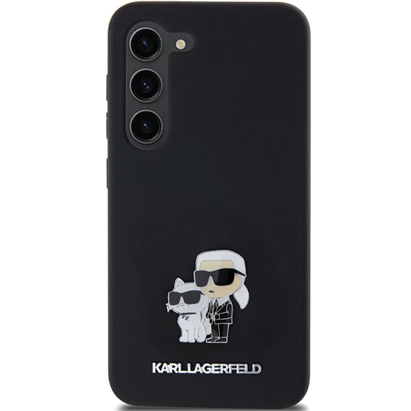 Karl Lagerfeld Silicone Karl&amp;Choupette Metal Pin case for Samsung Galaxy S24 - black
