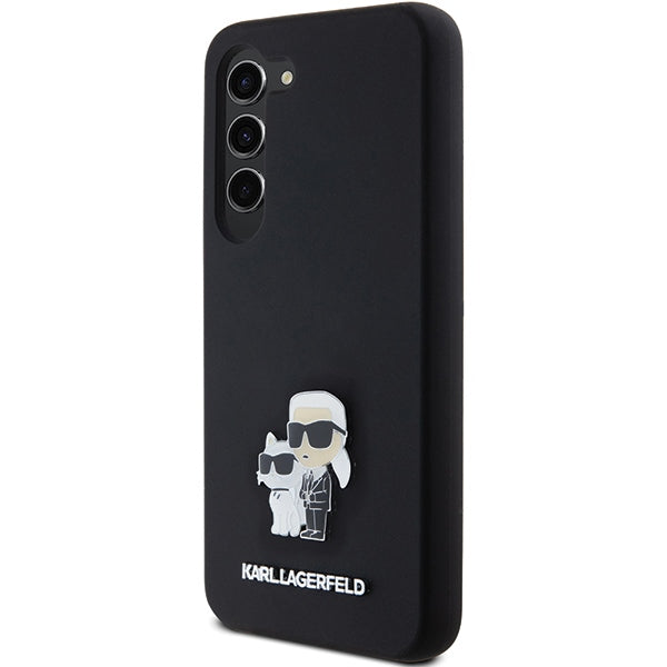 Karl Lagerfeld Silicone Karl&amp;Choupette Metal Pin case for Samsung Galaxy S24 - black