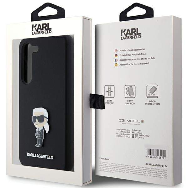 Karl Lagerfeld Silicone Ikonik Metal Pin case for Samsung Galaxy S24 - black
