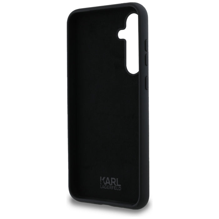 Karl Lagerfeld Silicone Karl&amp;Choupette Metal Pin case for Samsung Galaxy A35 - black