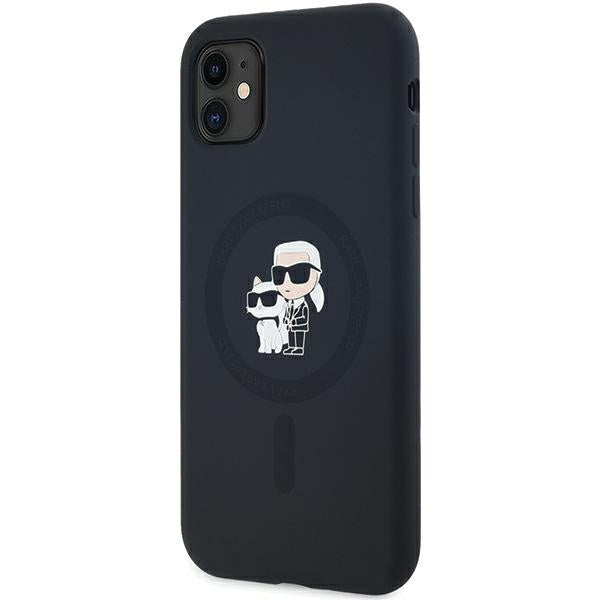 Karl Lagerfeld Silicone Karl&amp;Choupette MagSafe case for iPhone 11 / Xr - black