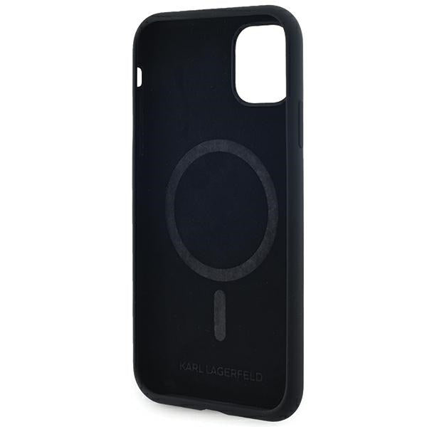 Karl Lagerfeld Silicone Karl&amp;Choupette MagSafe case for iPhone 11 / Xr - black