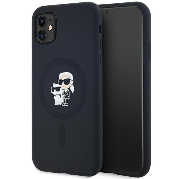 Karl Lagerfeld Silicone Karl&amp;Choupette MagSafe case for iPhone 11 / Xr - black
