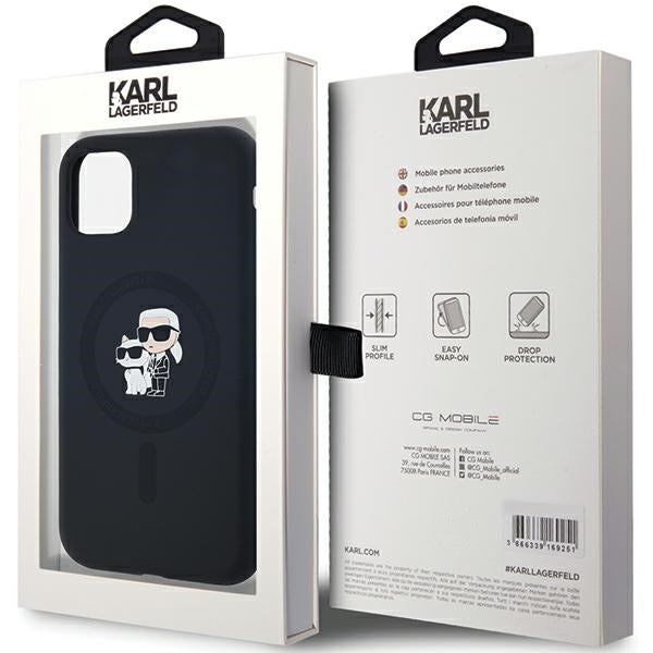 Karl Lagerfeld Silicone Karl&amp;Choupette MagSafe case for iPhone 11 / Xr - black
