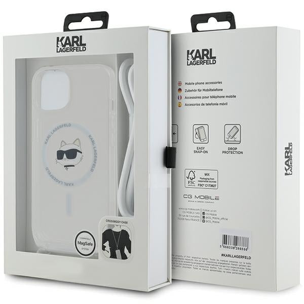 Karl Lagerfeld IML Choupette Head &amp; Cord MagSafe case for iPhone 14 / 13 / 15 - transparent